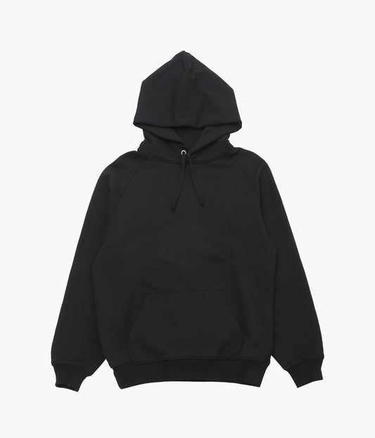 COMOLI "Cotton Fleece Hoodie" (BLACK)