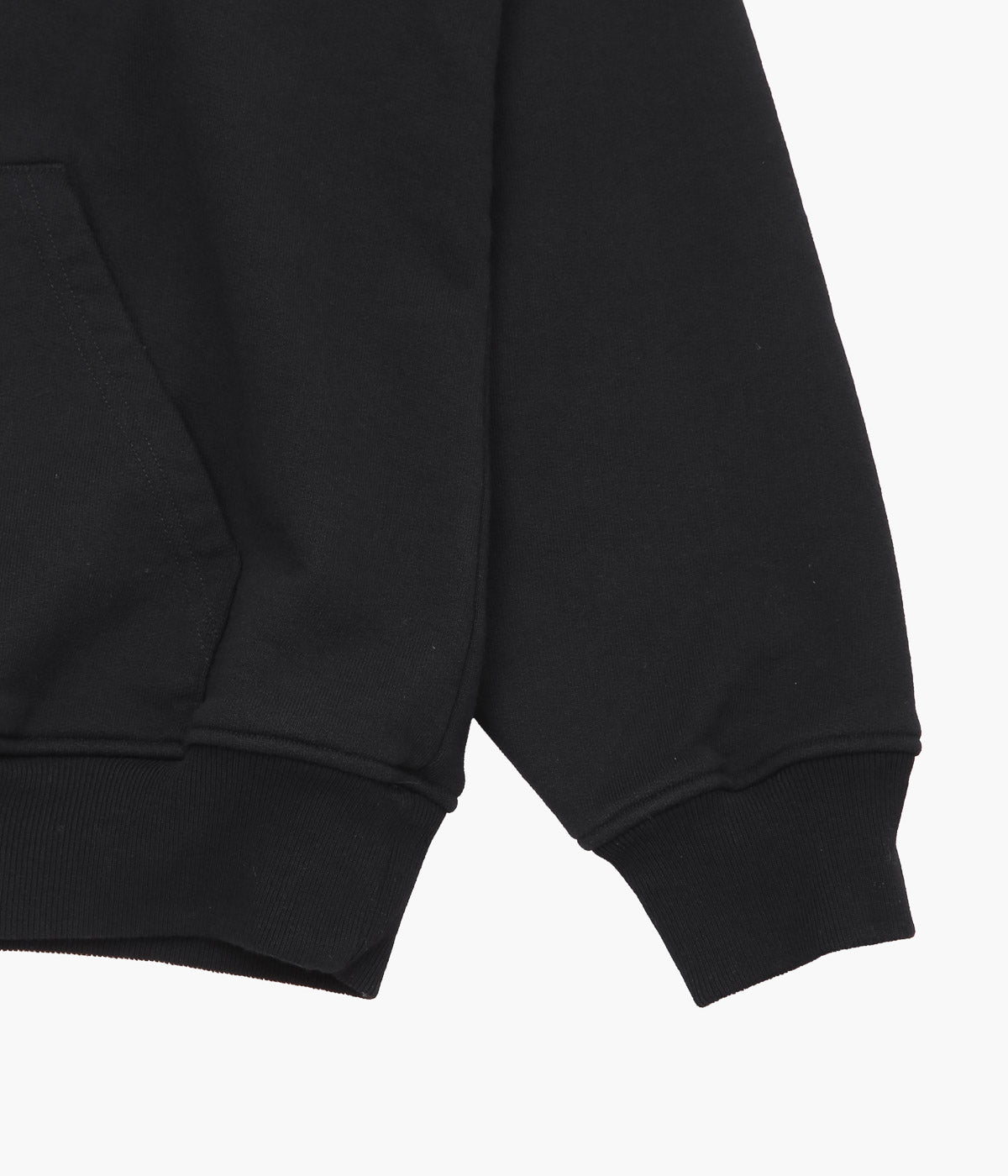 COMOLI "Cotton Fleece Hoodie" (BLACK)