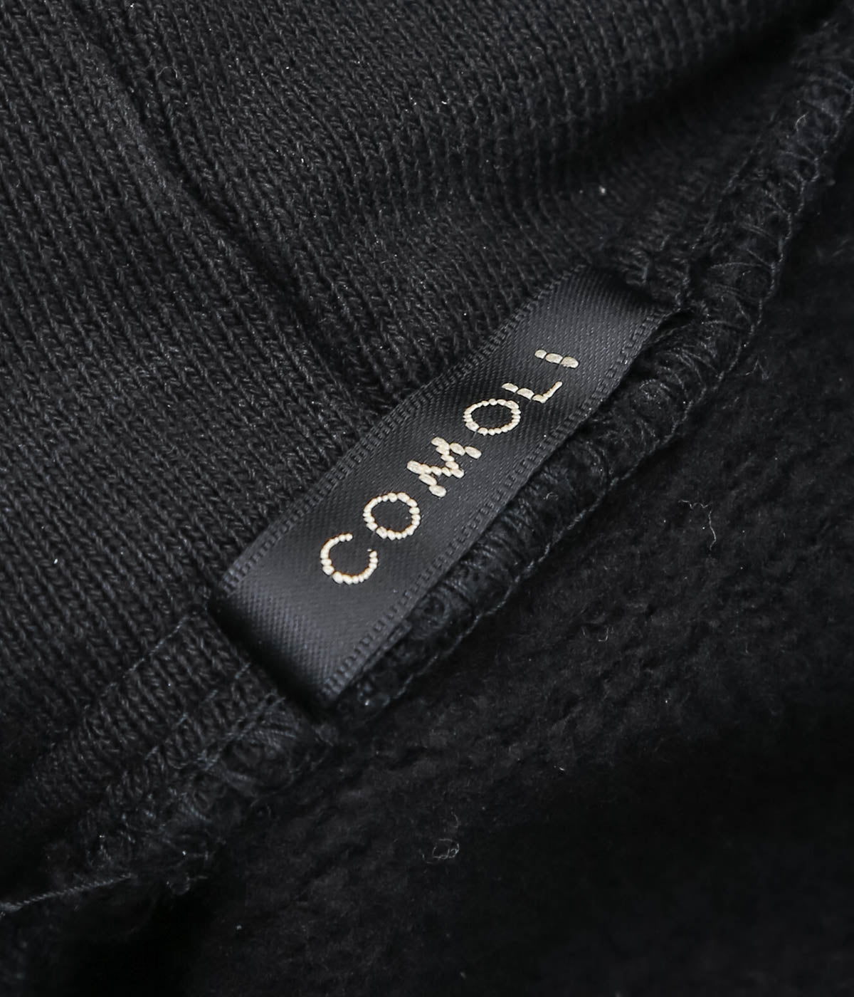 COMOLI "Cotton Fleece Hoodie" (BLACK)