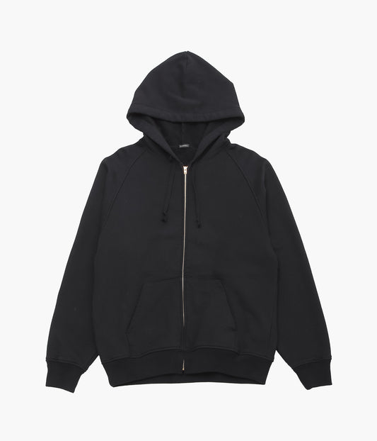 COMOLI ''Cotton fleece zip parka'' (BLACK)