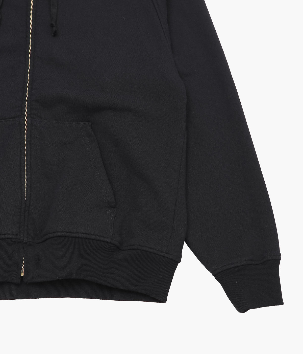 COMOLI "Cotton Fleece Zip Hoodie" (BLACK)