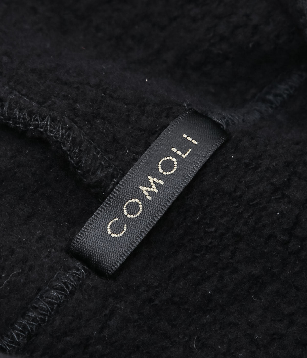 COMOLI "Cotton Fleece Zip Hoodie" (BLACK)