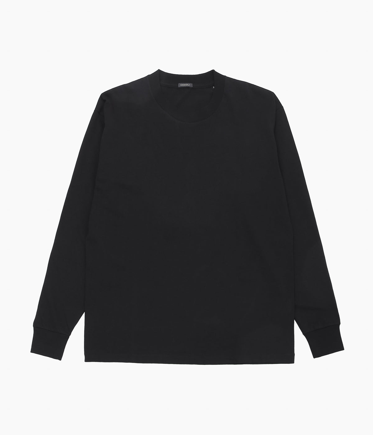 COMOLI ''Cotton jersey long sleeve T-shirt'' (BLACK)