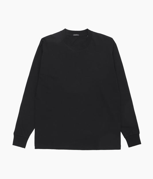 COMOLI ''Cotton jersey long sleeve T-shirt'' (BLACK)