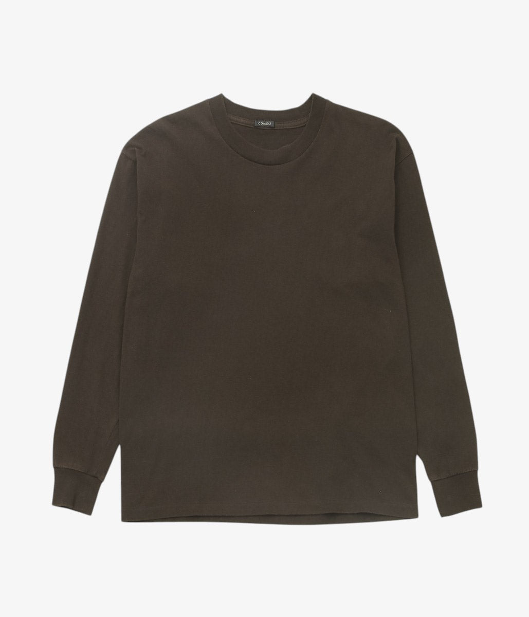 COMOLI ''Cotton Jersey Long-Sleeve T-Shirt'' (BROWN)