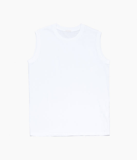 COMOLI ''コットンジャージ ノースリーブ'' (WHITE)