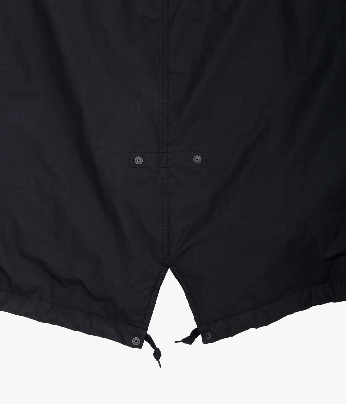 COMOLI "Cotton Nylon Military Hooded Coat" (Black)