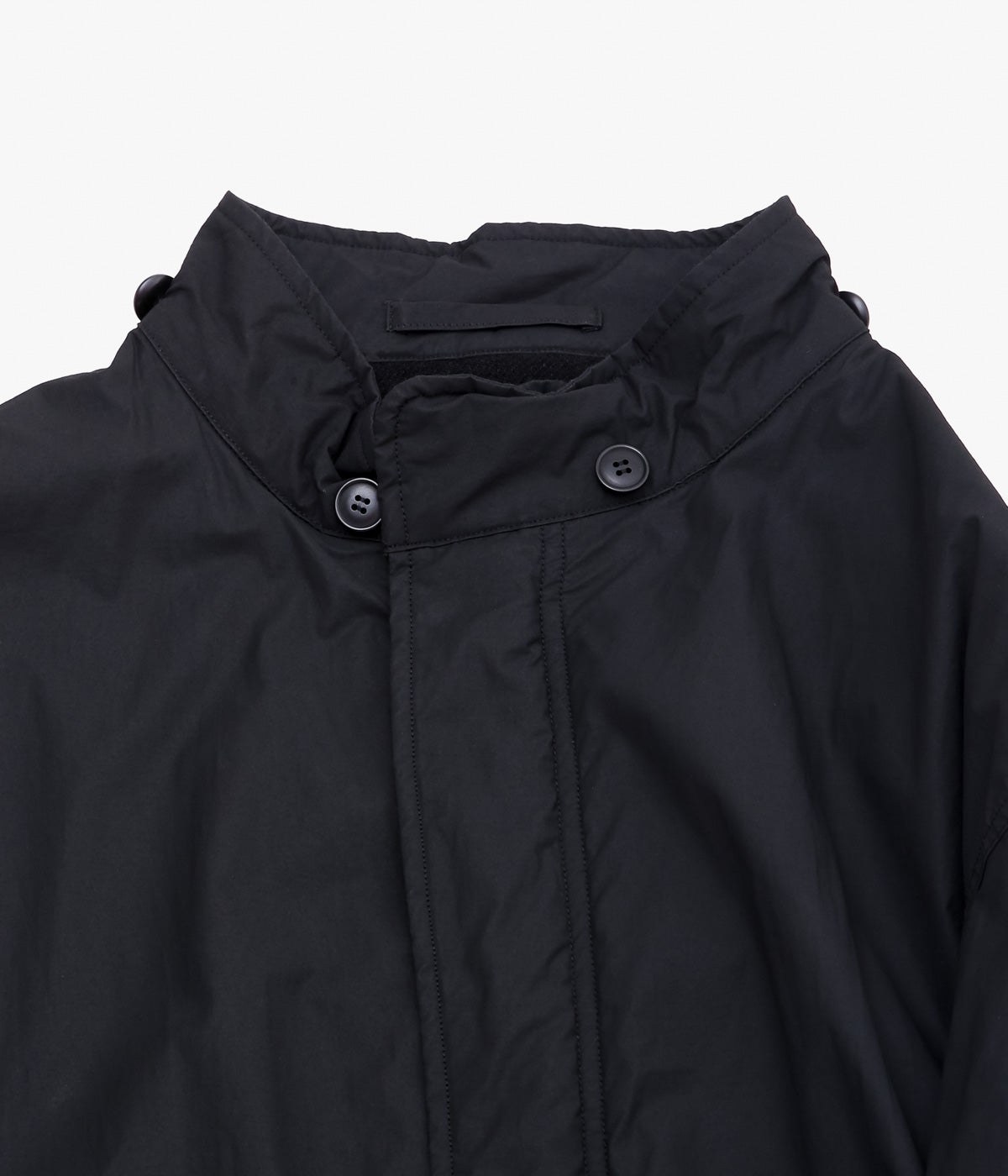 COMOLI "Cotton Nylon Military Hooded Coat" (Black)