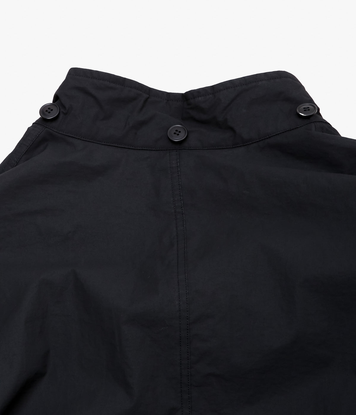 COMOLI "Cotton Nylon Military Hooded Coat" (Black)