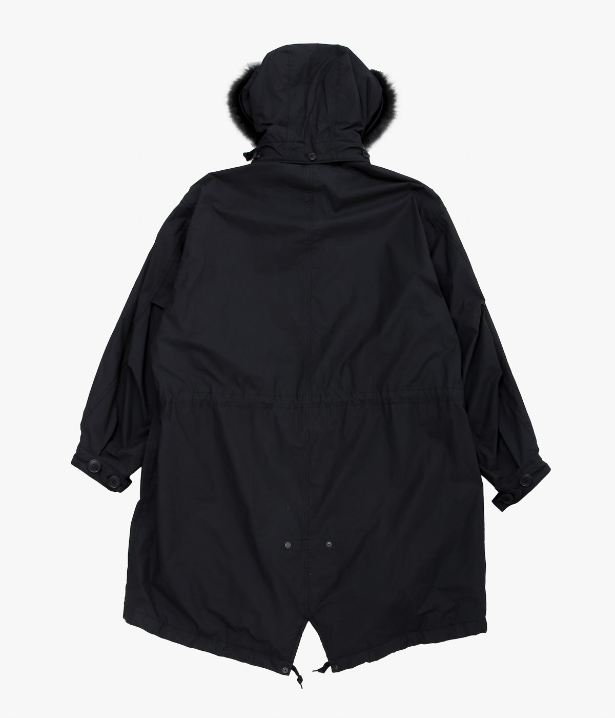 COMOLI "Cotton Nylon Military Hooded Coat" (Black)