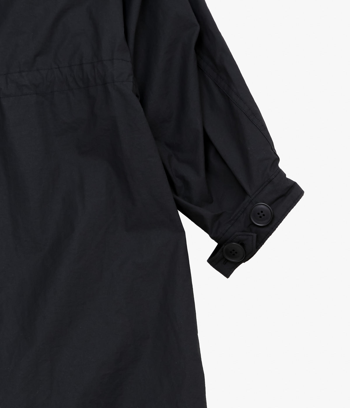 COMOLI "Cotton Nylon Military Hooded Coat" (Black)