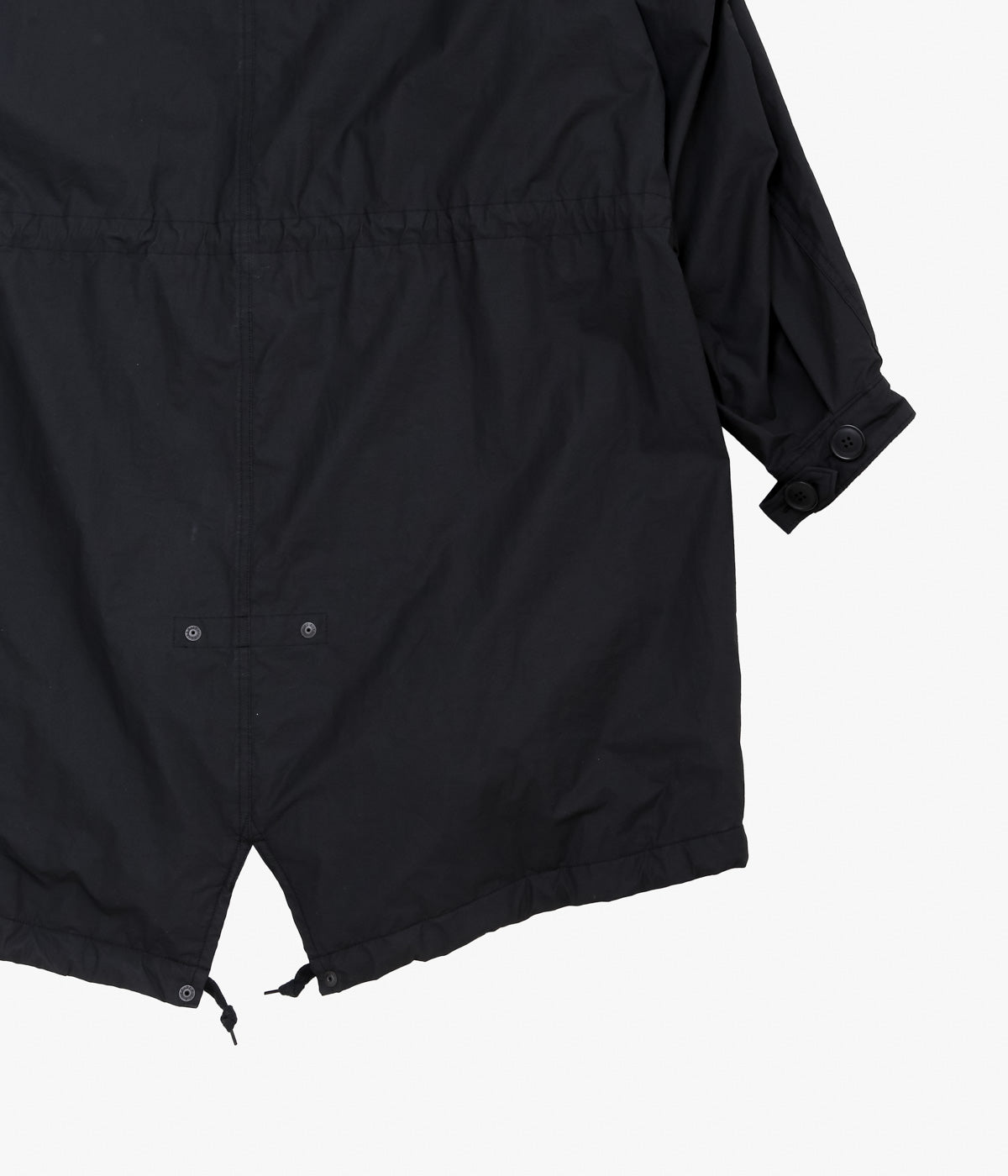 COMOLI "Cotton Nylon Military Hooded Coat" (Black)