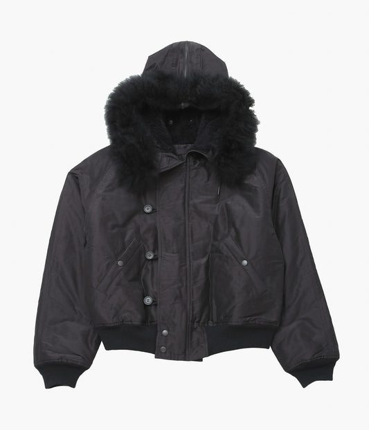 COMOLI ''コットンシルク ミリタリーフーデッドジャケット '' (BROWN)