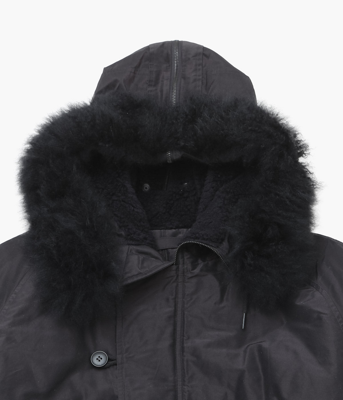 COMOLI ''コットンシルク ミリタリーフーデッドジャケット '' (BROWN)