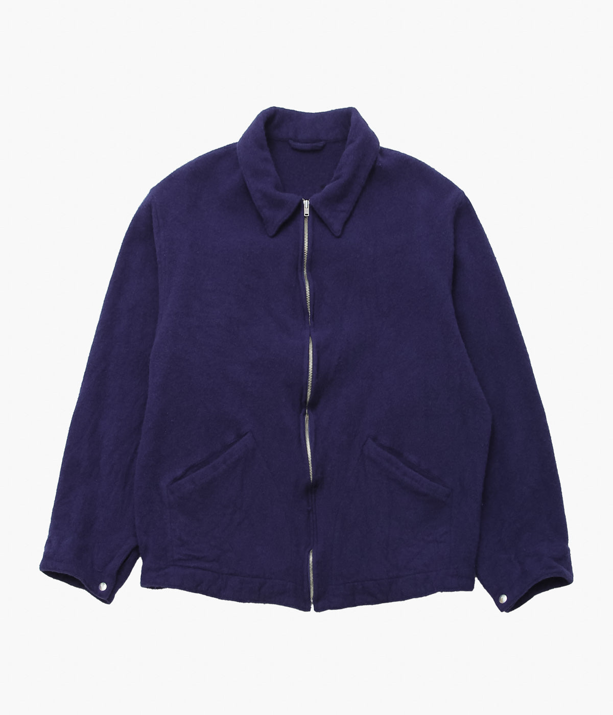 COMOLI ''縮絨ウール ジップショートジャケット'' (PURPLE BLUE)