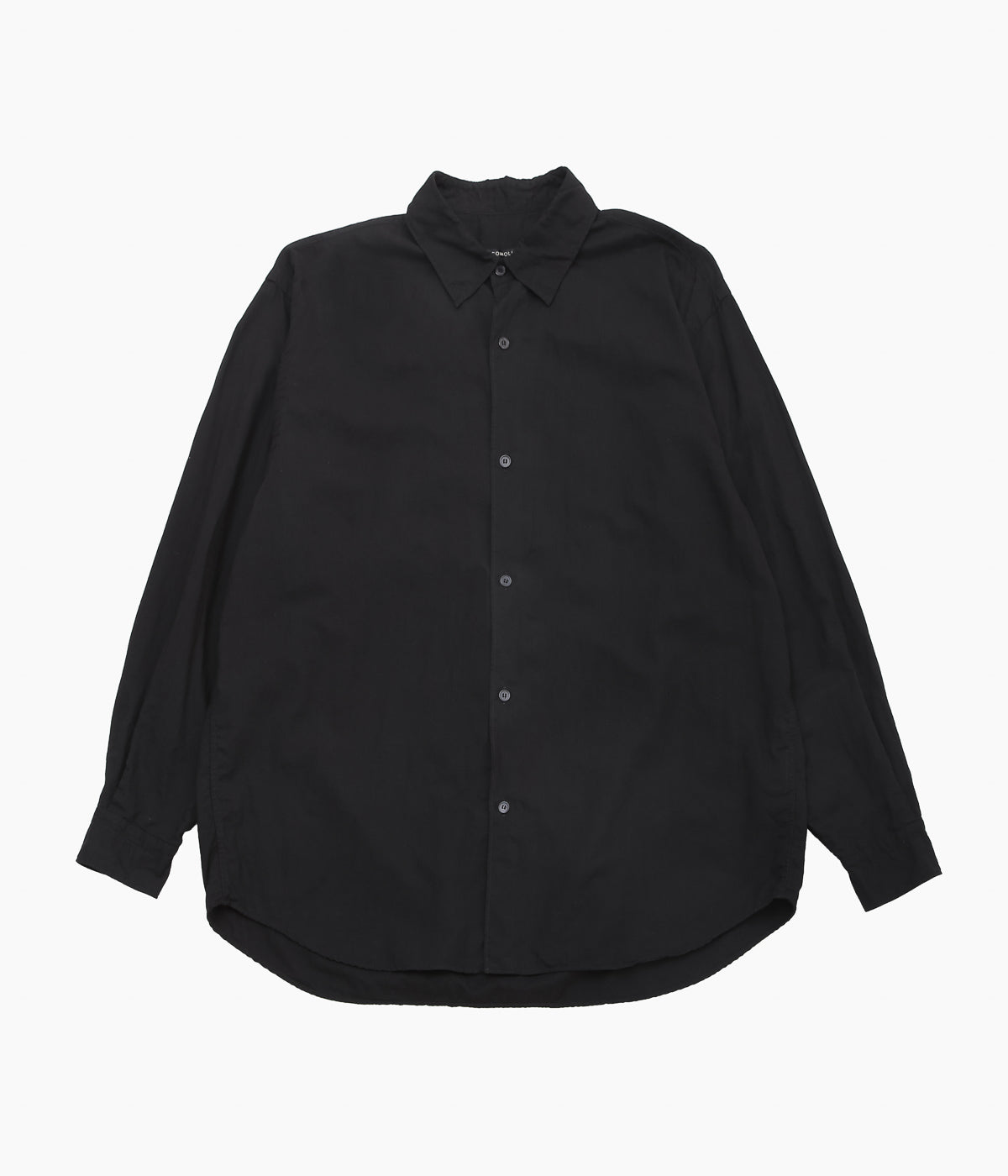 COMOLI ''KHADI COTTON W-LAYER COMOLI SHIRT'' (BLACK)