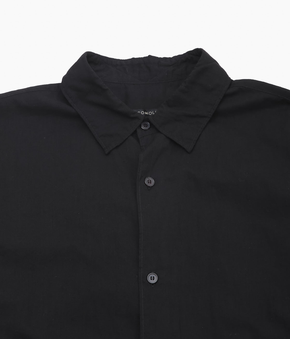 COMOLI ''KHADI COTTON W-LAYER COMOLI SHIRT'' (BLACK)