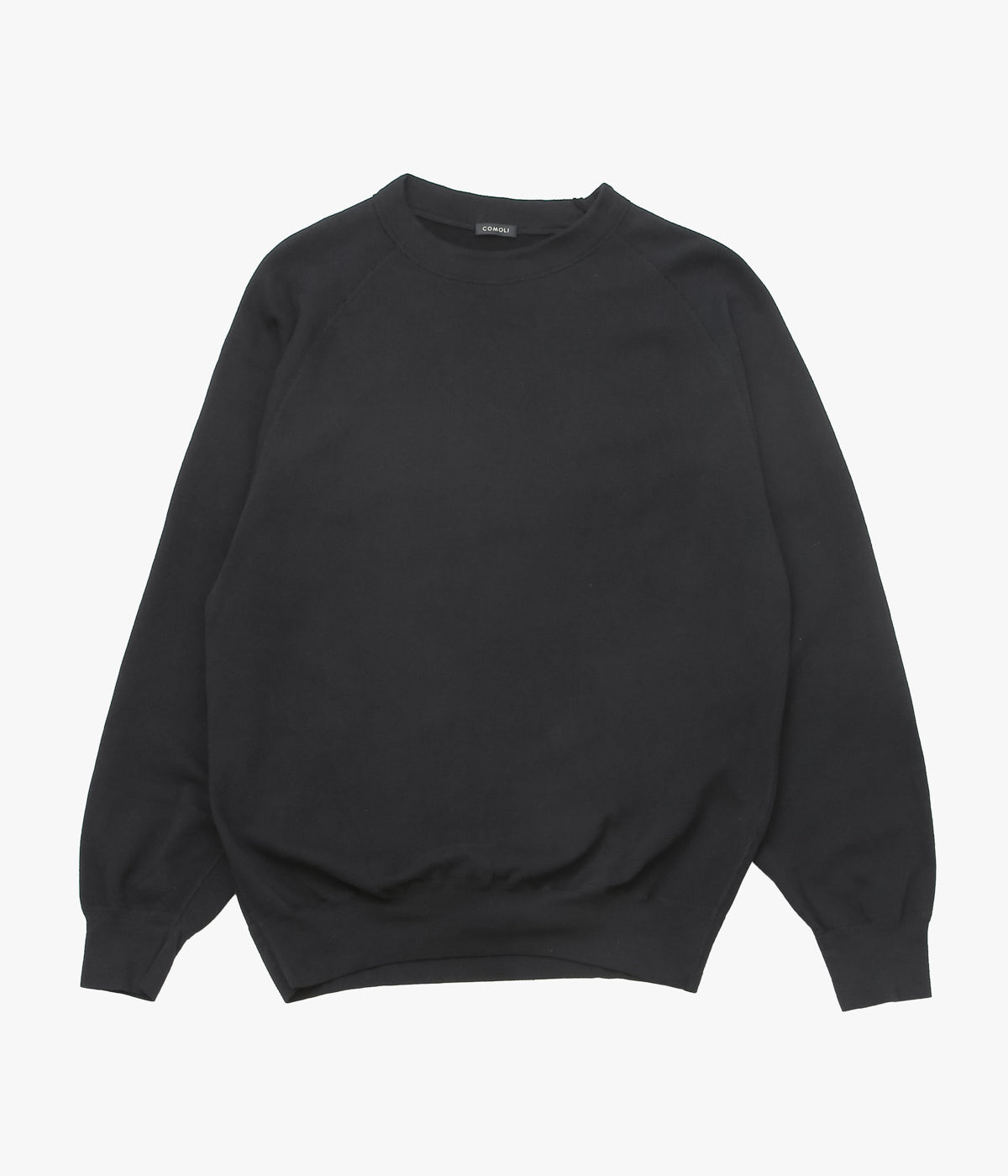 COMOLI ''LW Cotton Fleece Crew Neck'' (BLACK)