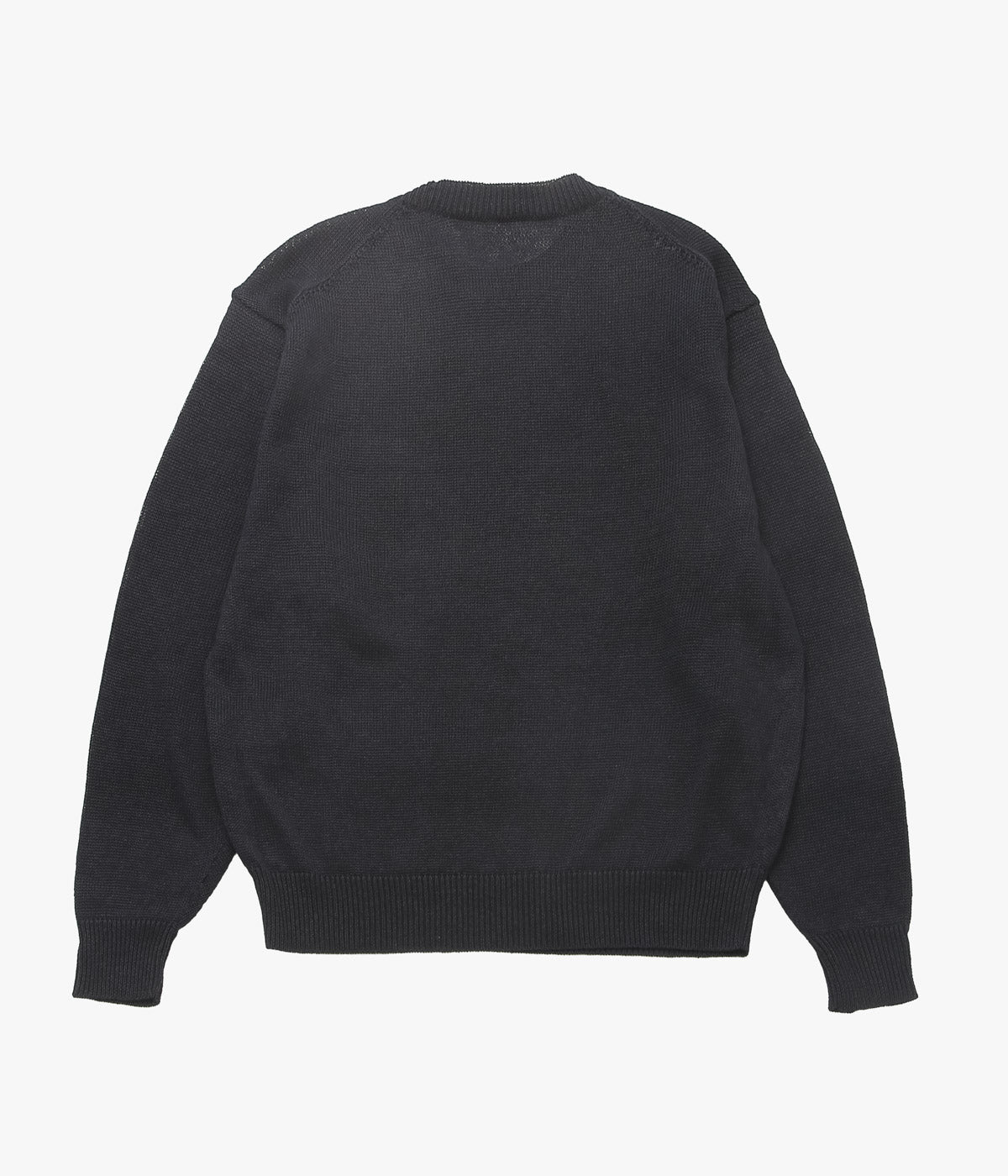 COMOLI ''リネン クルーネックニット'' (BLACK)