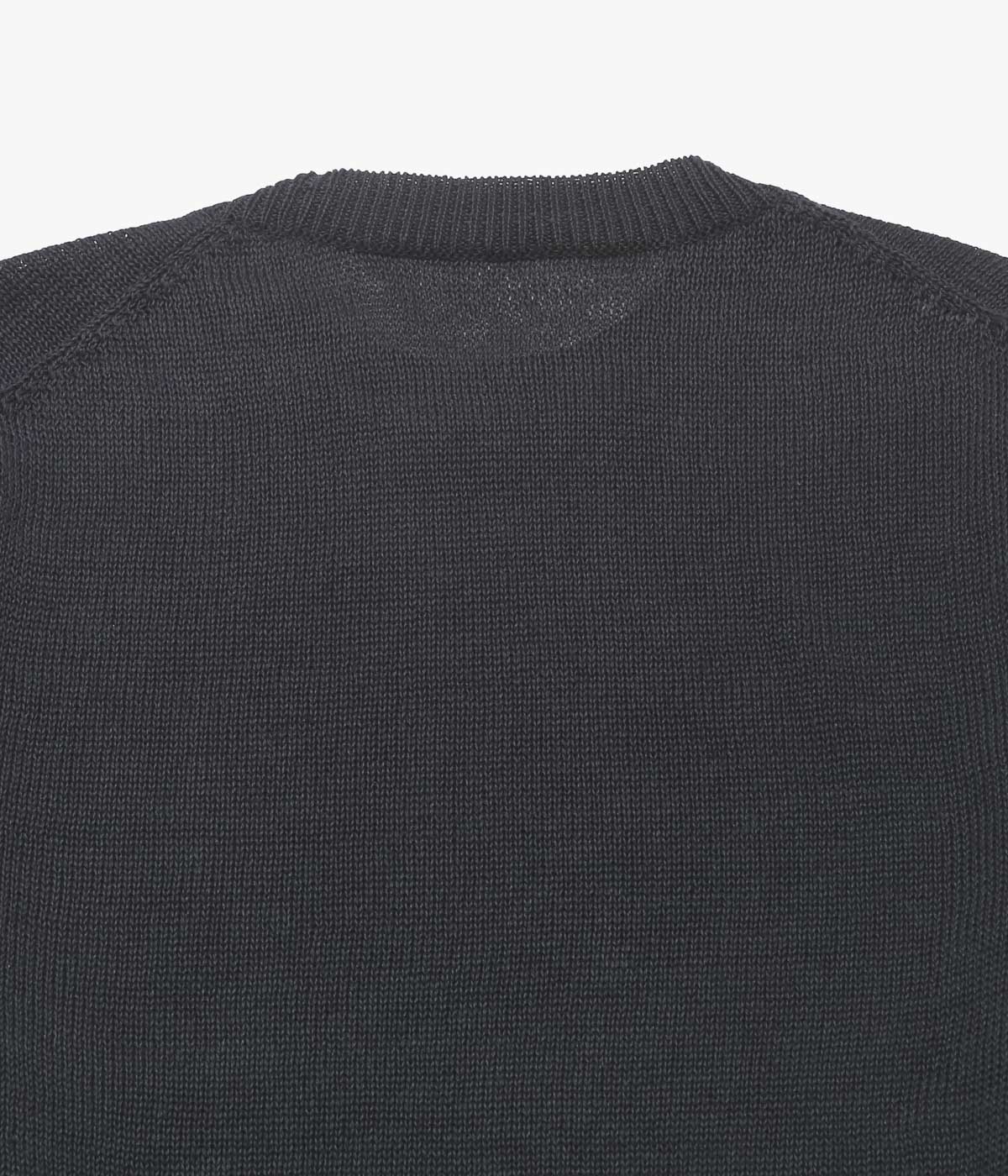 COMOLI ''リネン クルーネックニット'' (BLACK)