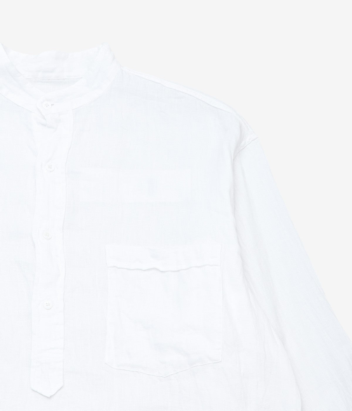 COMOLI ''Linen W Cross Pullover Shirt'' (WHITE)