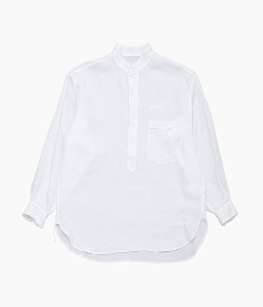 COMOLI ''리넨 W 크로스 풀오버 셔츠 ''(WHITE)