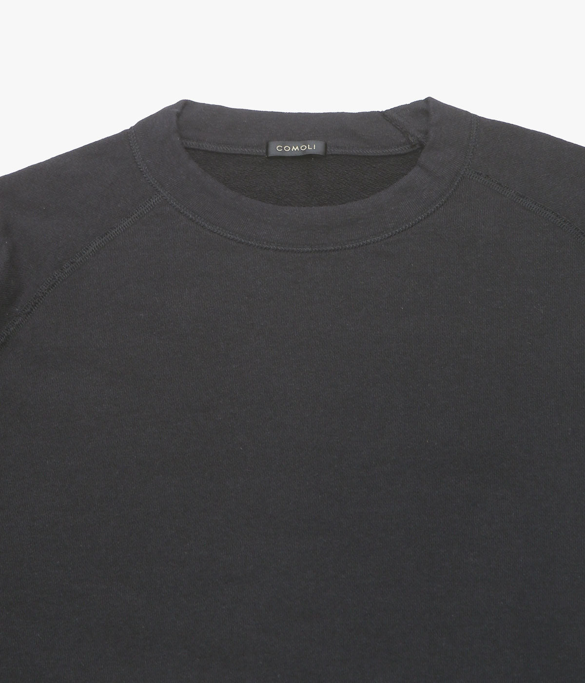 COMOLI ''LWコットン裏毛 半袖クルー'' (BLACK)