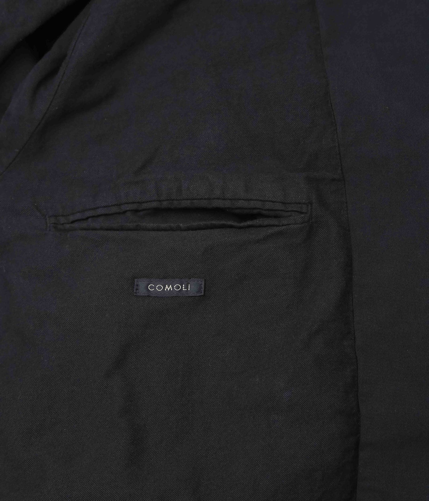 COMOLI "Product Dyed Bal Collar Coat" (Black)