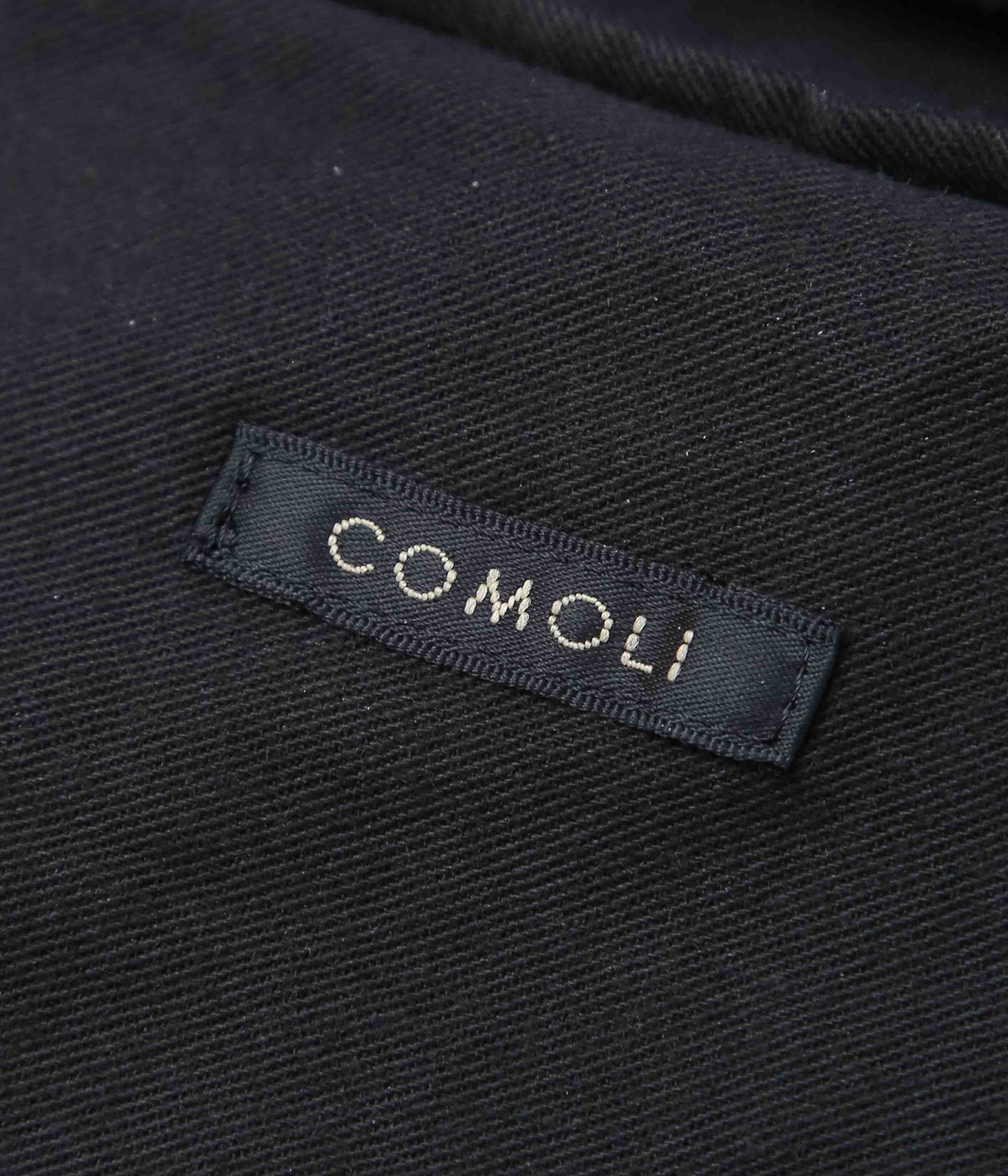 COMOLI "Product Dyed Bal Collar Coat" (Black)