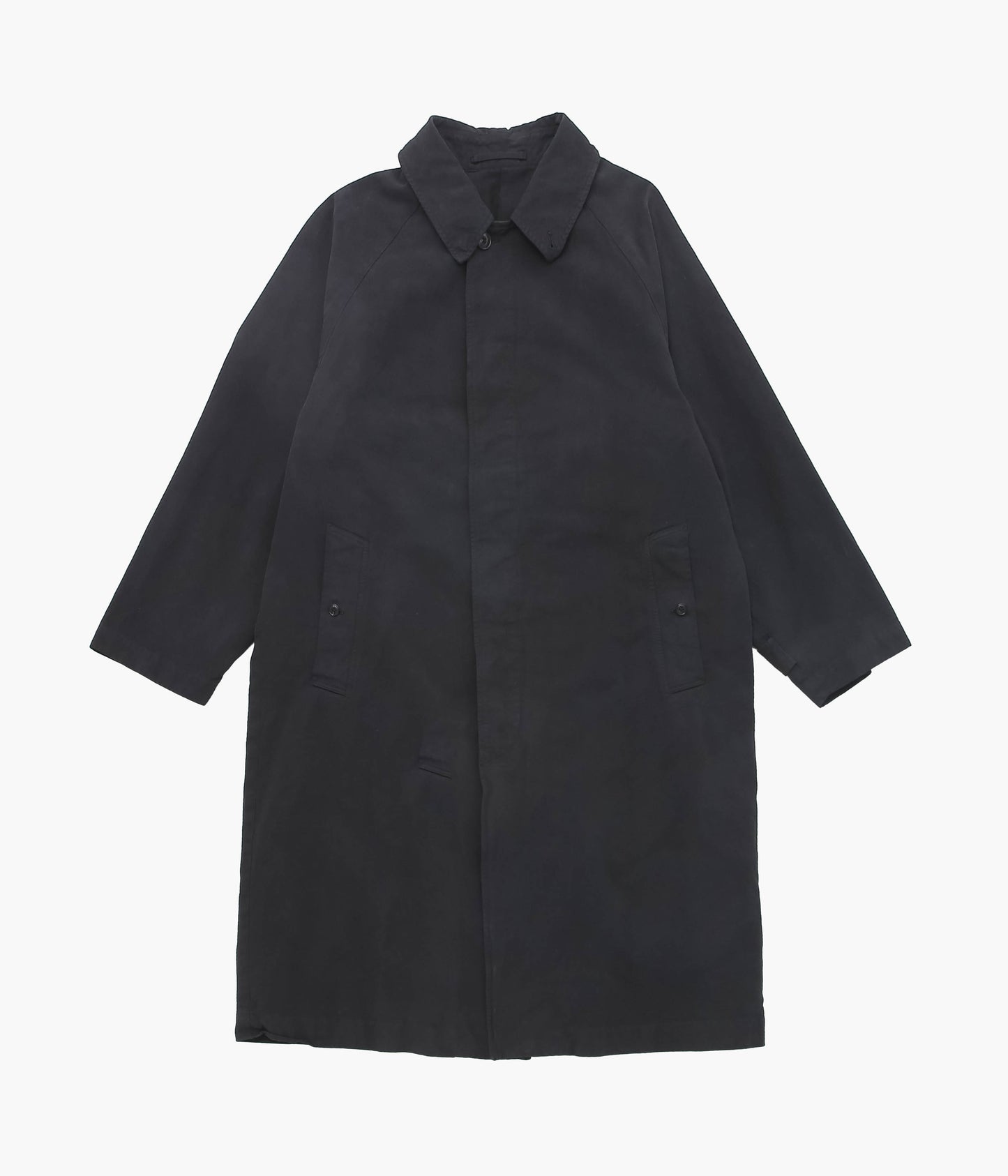 COMOLI "Product Dyed Bal Collar Coat" (Black)