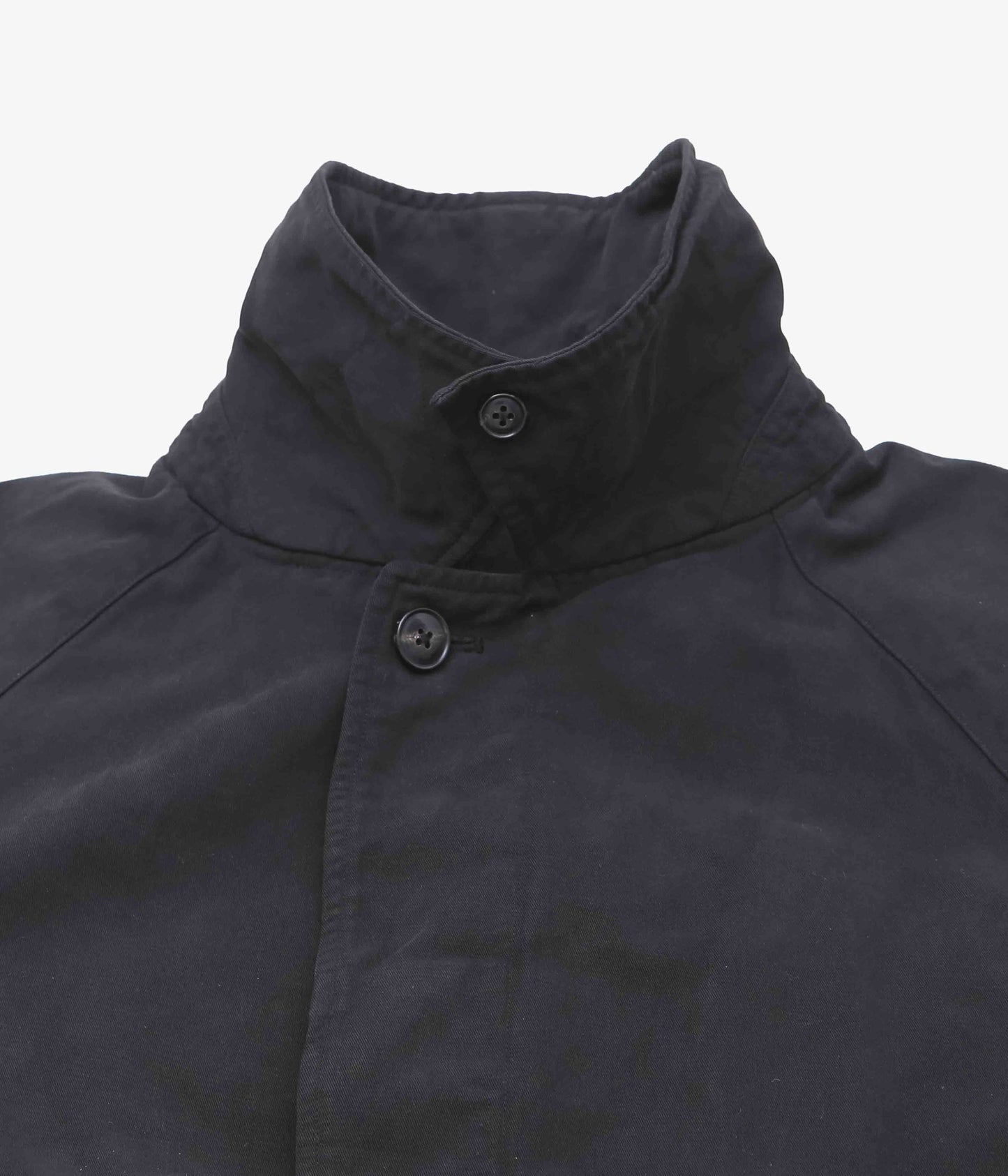 COMOLI "Product Dyed Bal Collar Coat" (Black)