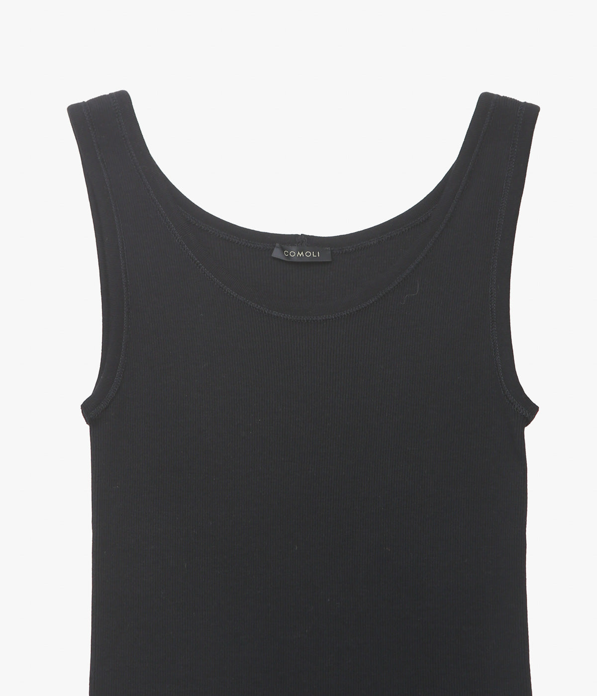 COMOLI "골지 탱크톱" (BLACK)