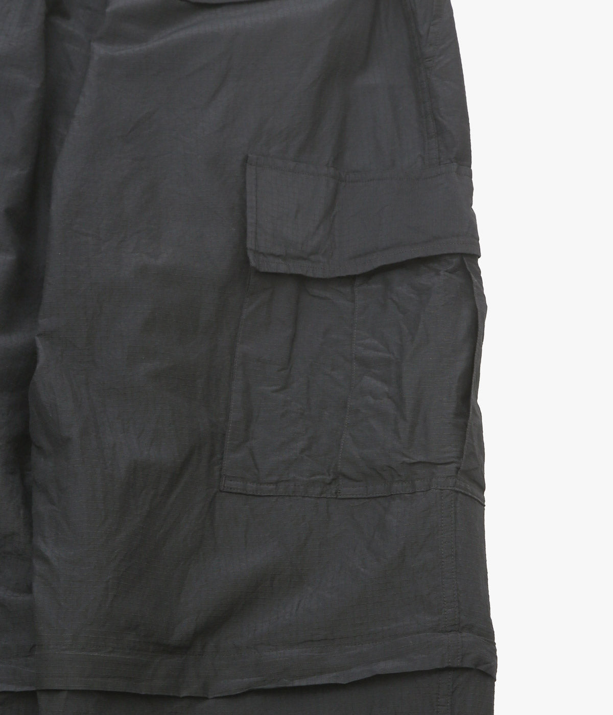 COMOLI "Ripstop Convertible 6-Pocket Pants" (BLACK)