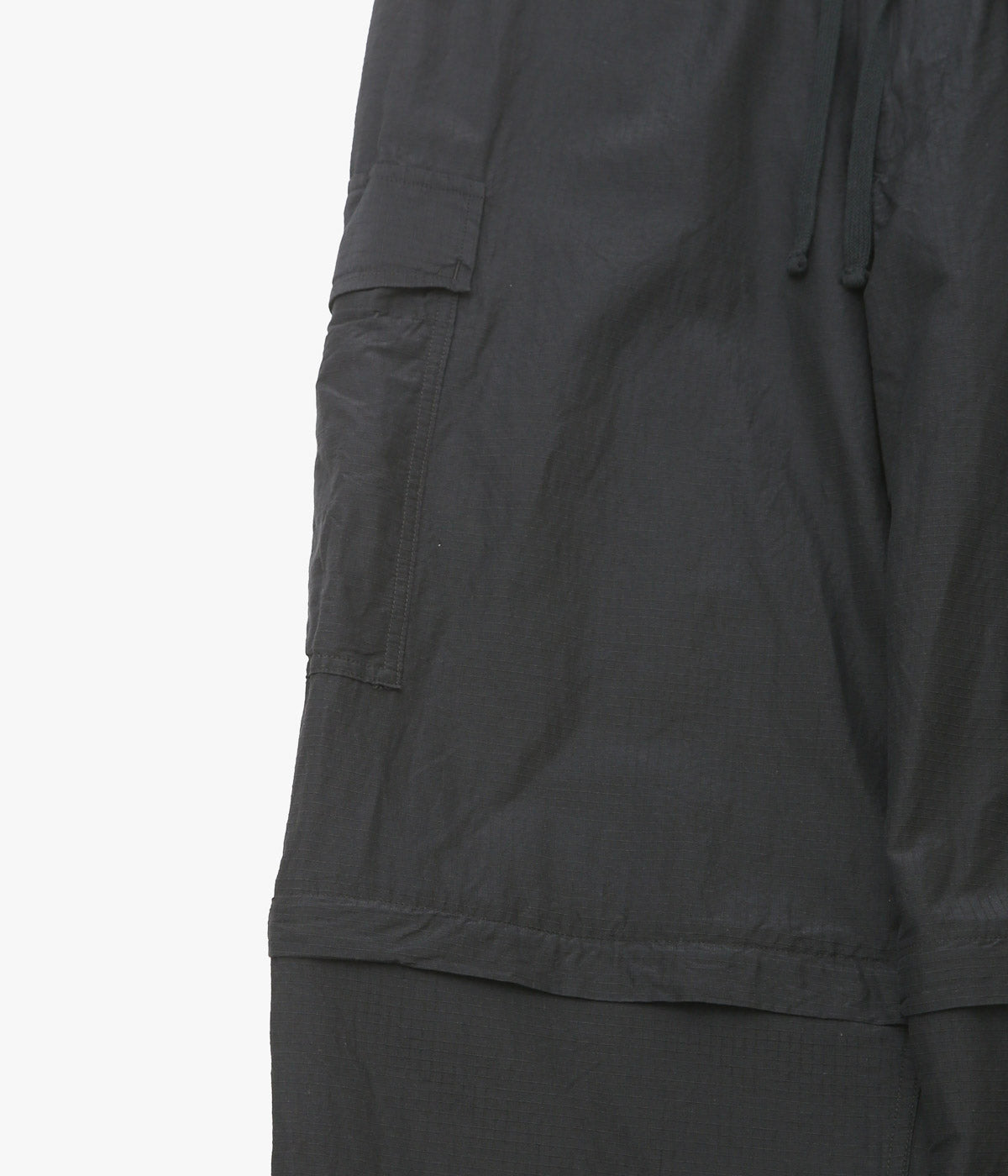 COMOLI "Ripstop Convertible 6-Pocket Pants" (BLACK)