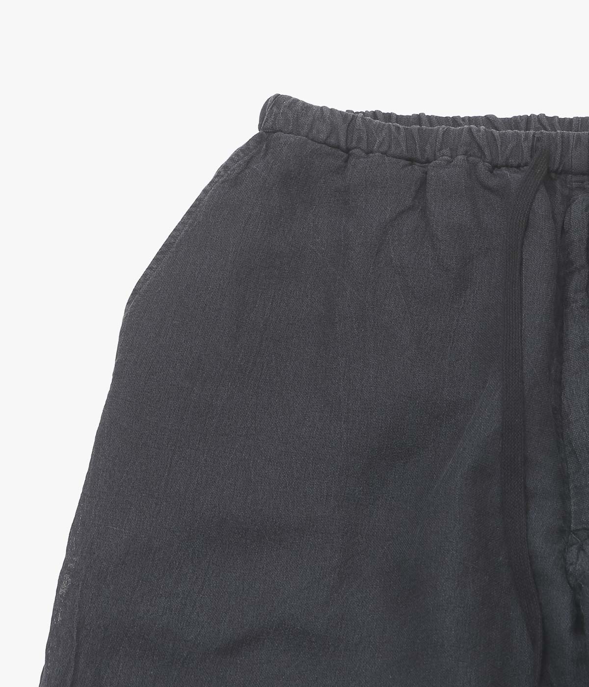 COMOLI "Silk Cotton Drawstring Pants" (FADE BLACK)