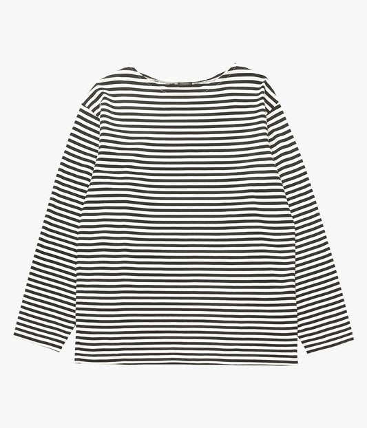 COMOLI ''ボーダー ボートネック'' (BLACK / ECRU)