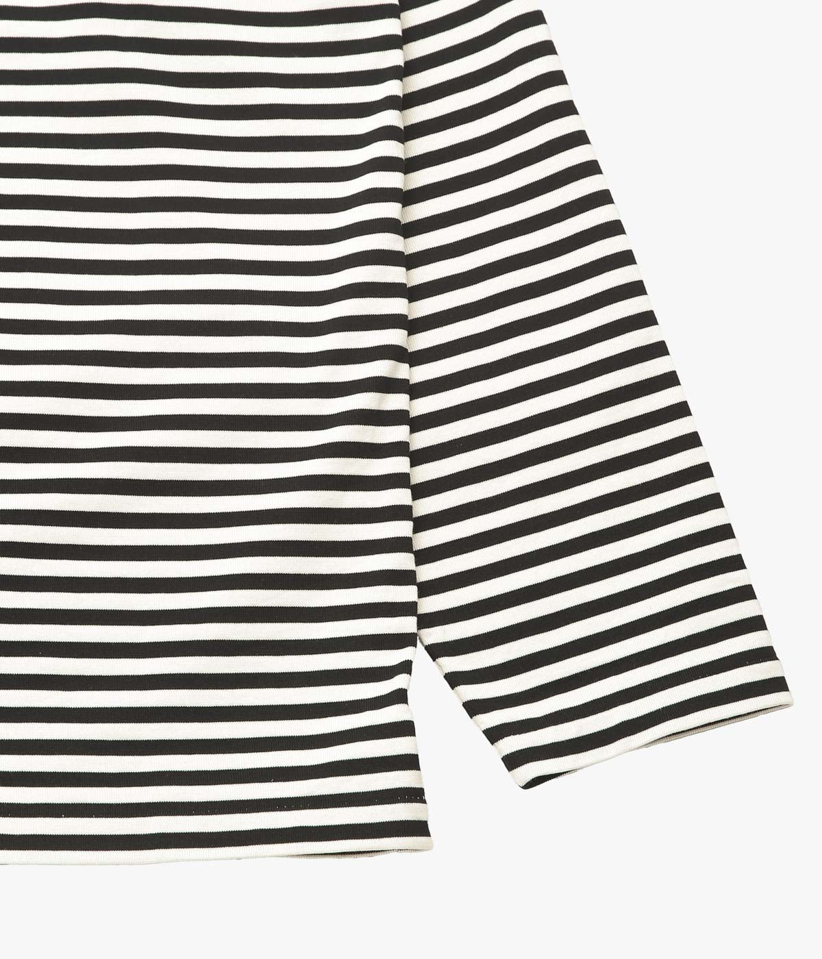 COMOLI "Border Boat Neck" (BLACK / ECRU)