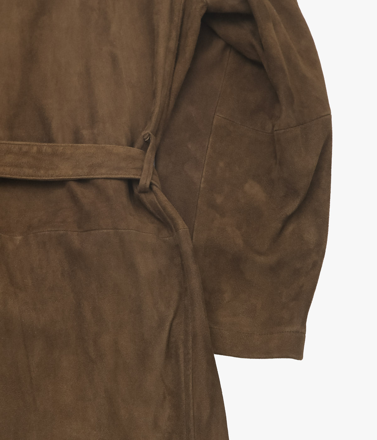 COMOLI "Suede Robe Coat" (BROWN)