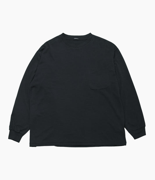 COMOLI ''Summer wool long sleeve T-shirt'' (CHARCOAL)