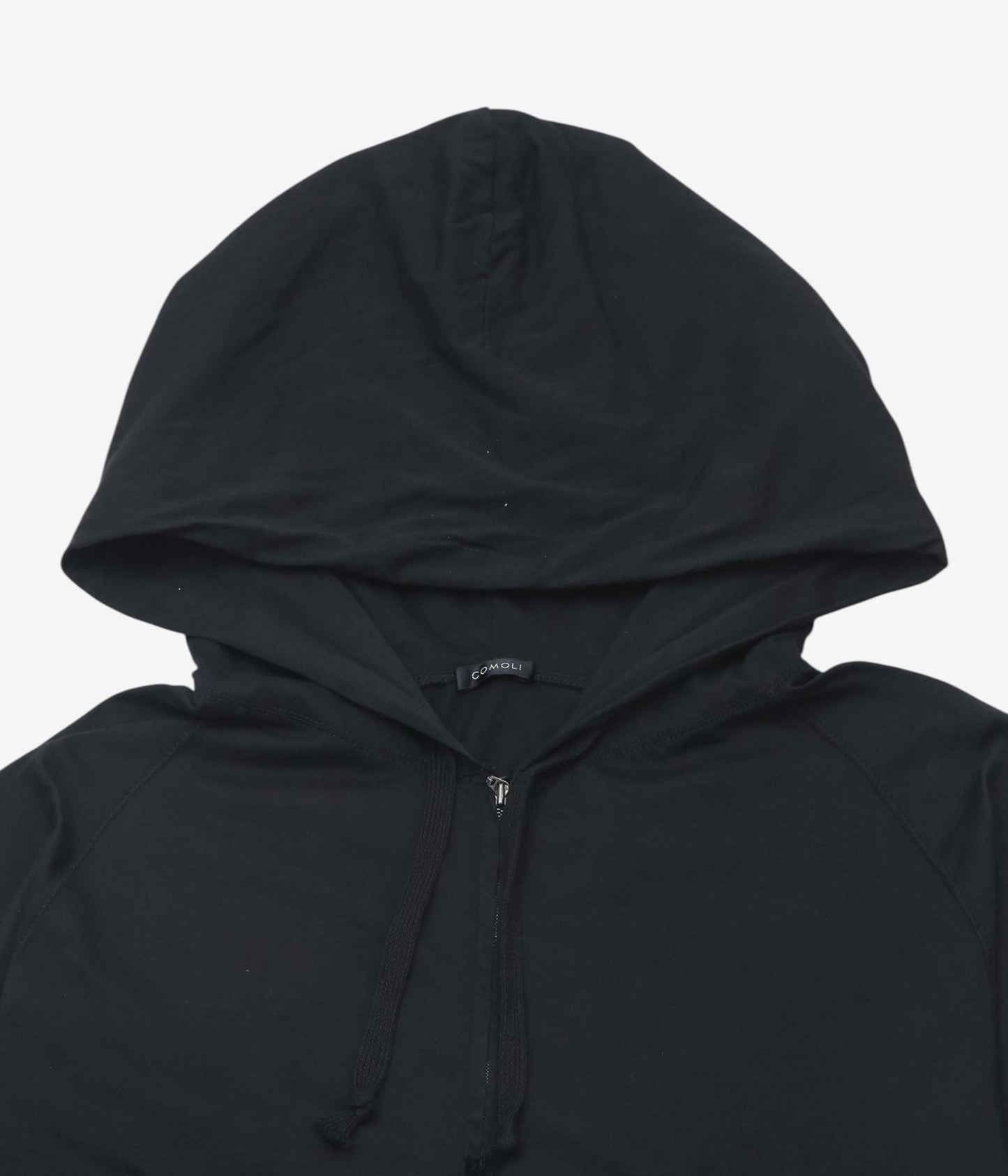 COMOLI ''THINコットン ジップパーカ'' (BLACK)