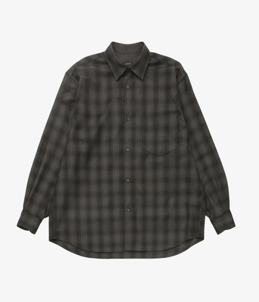 COMOLI "Wool Check Shirt" (CHECK)