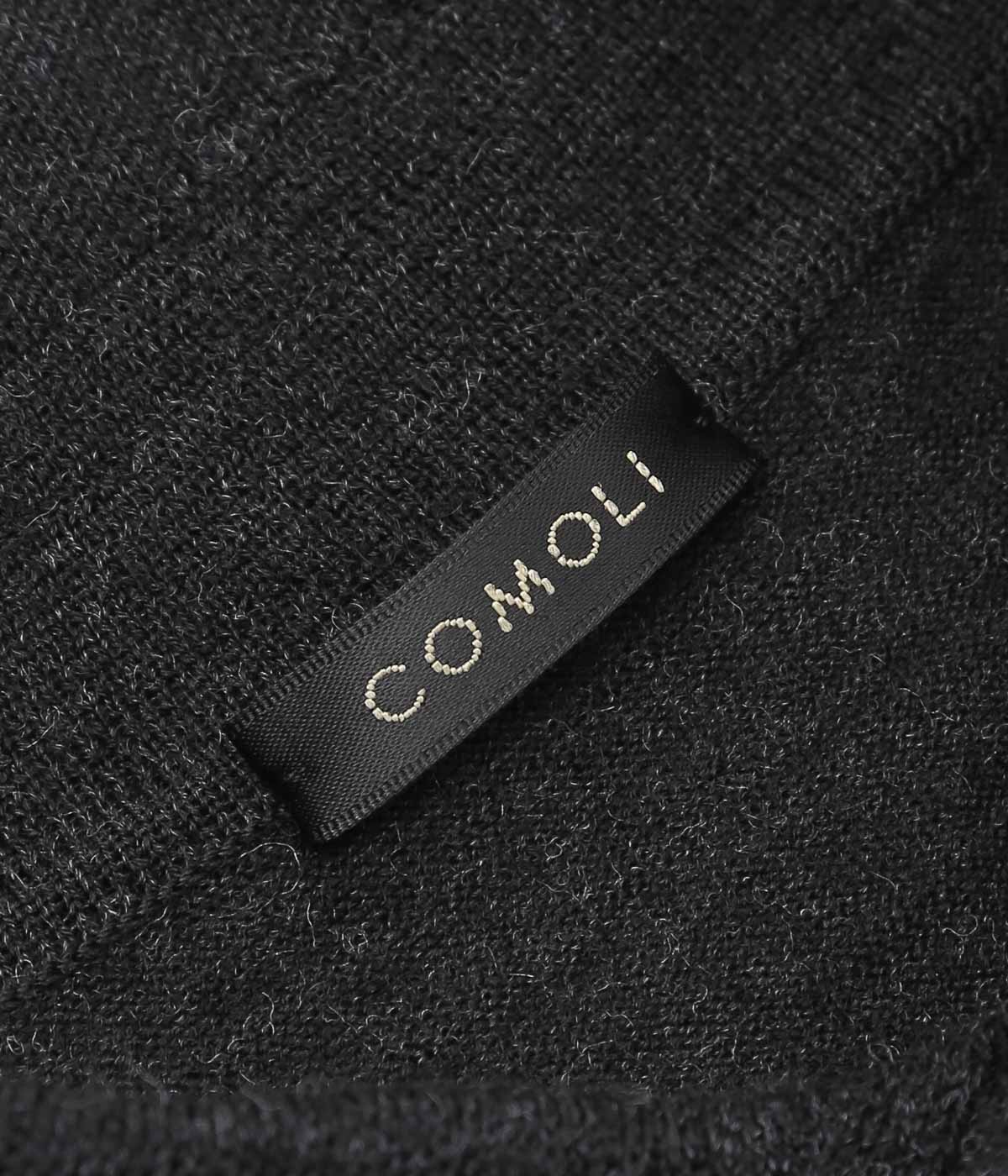 COMOLI Wool Collared Cardigan (Charcoal)