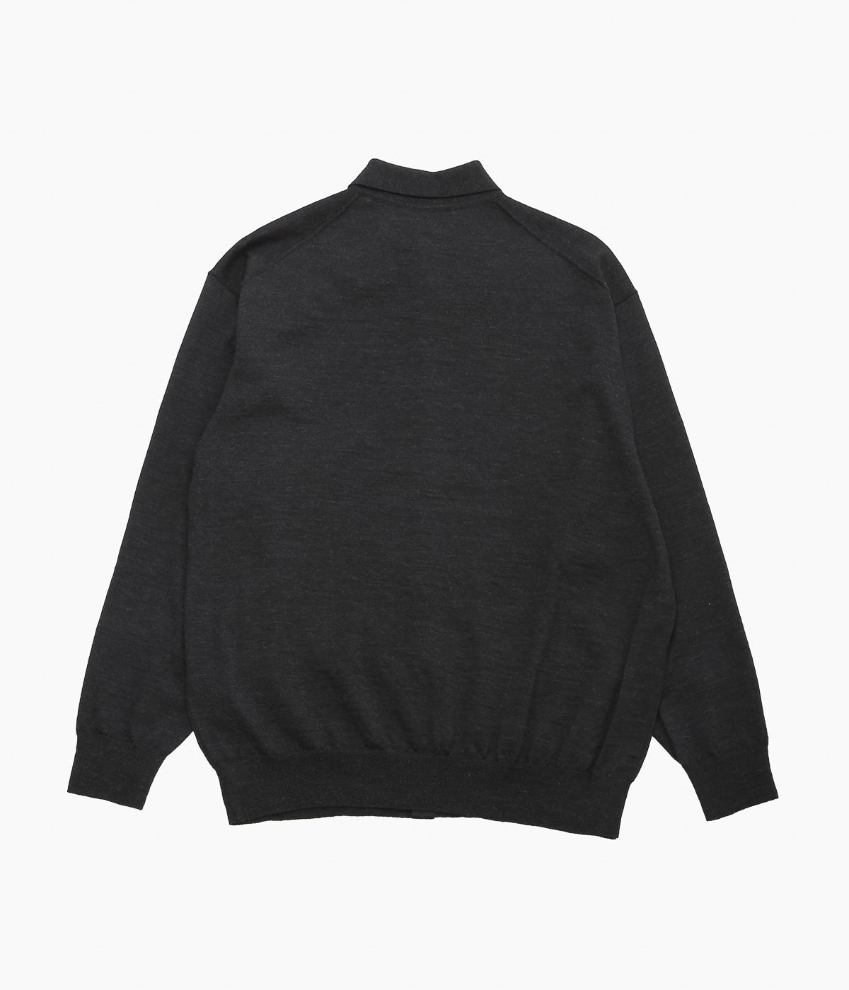 COMOLI Wool Collared Cardigan (Charcoal)
