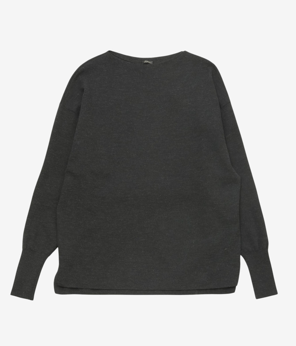 COMOLI "Wool Comoli Knit" (CHARCOAL)