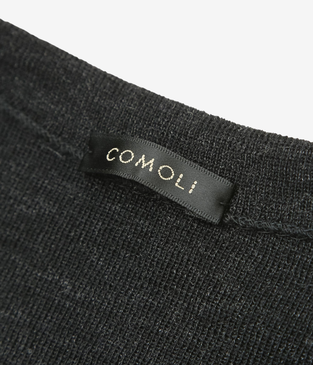 COMOLI "Wool Comoli Knit" (CHARCOAL)
