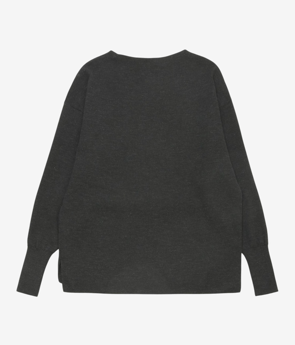COMOLI "Wool Comoli Knit" (CHARCOAL)