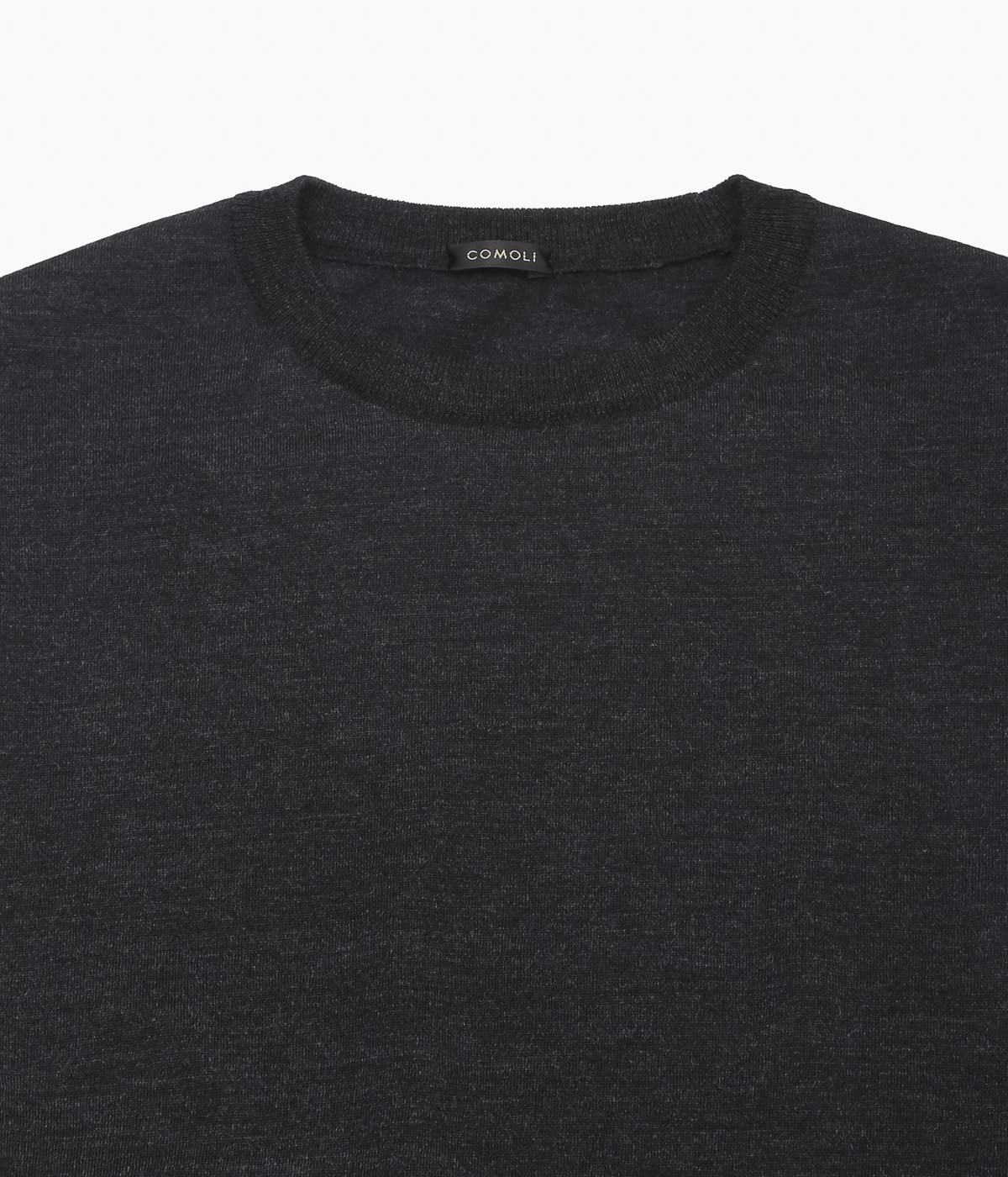 COMOLI Wool Crew Neck Knit (Charcoal)