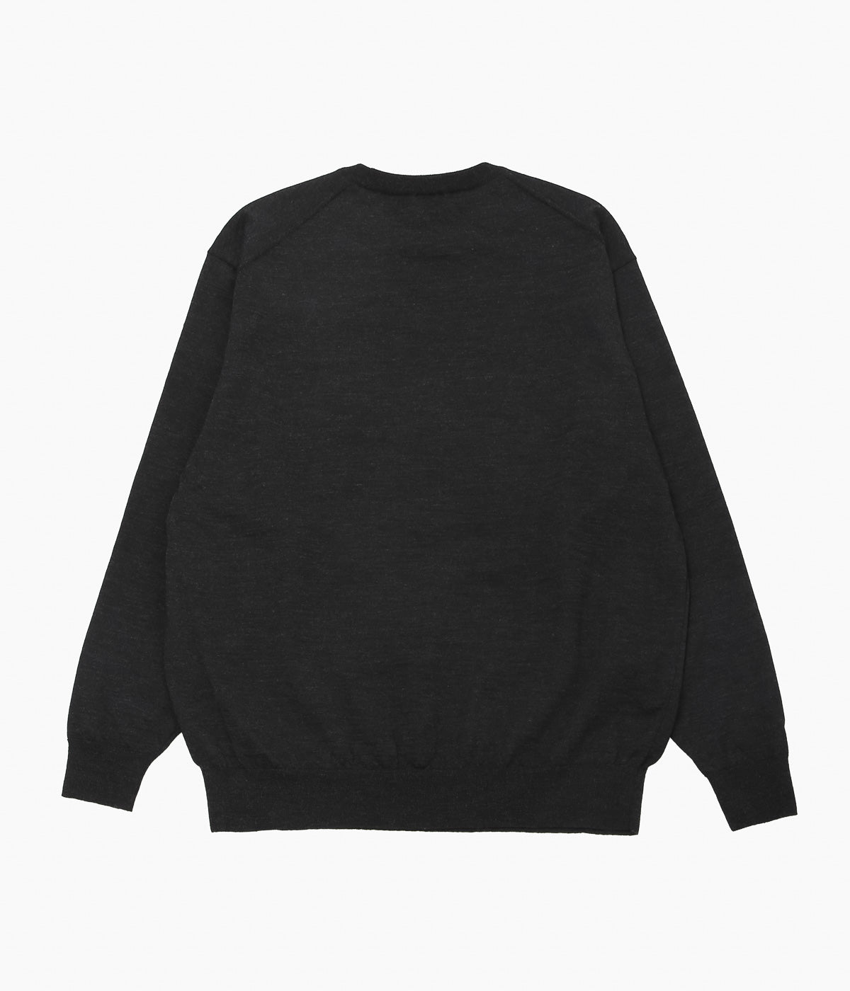 COMOLI Wool Crew Neck Knit (Charcoal)