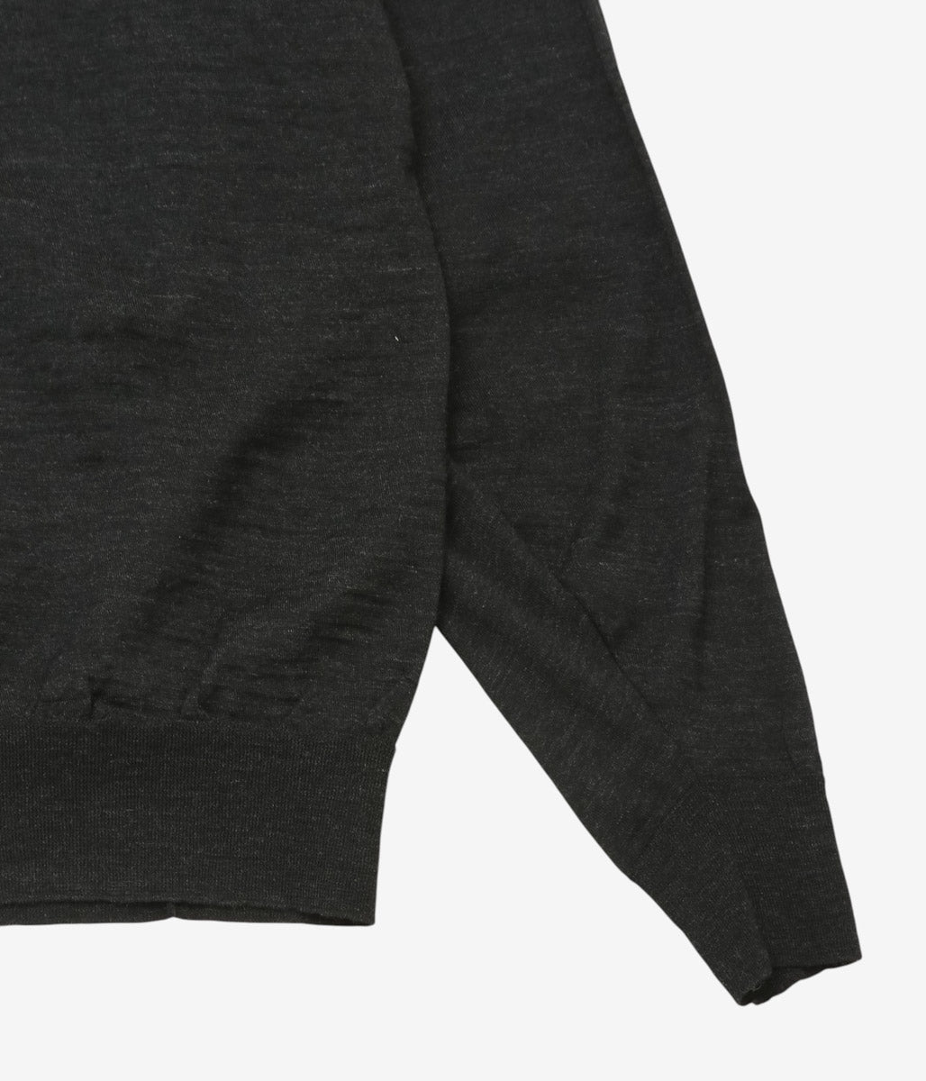 COMOLI "Wool Crew Neck Knit" (CHARCOAL)