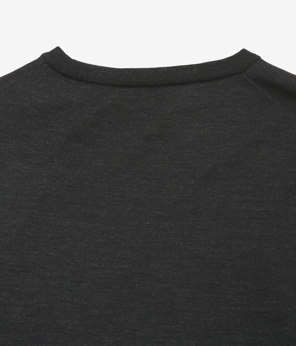 COMOLI "Wool Crew Neck Knit" (CHARCOAL)